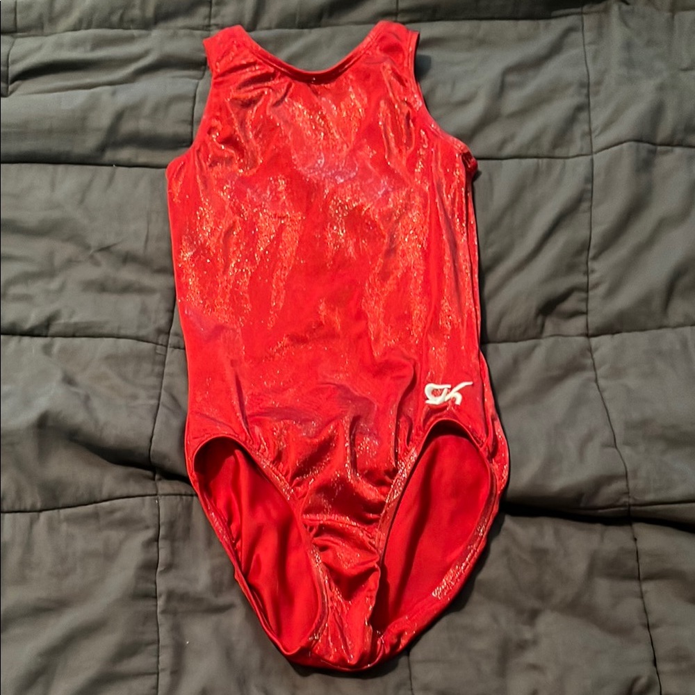GK Red Leotard One Piece with Lustrous Finish
